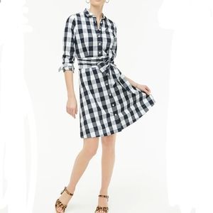 J.crew Factory Shirt Dress Navy white Plaid